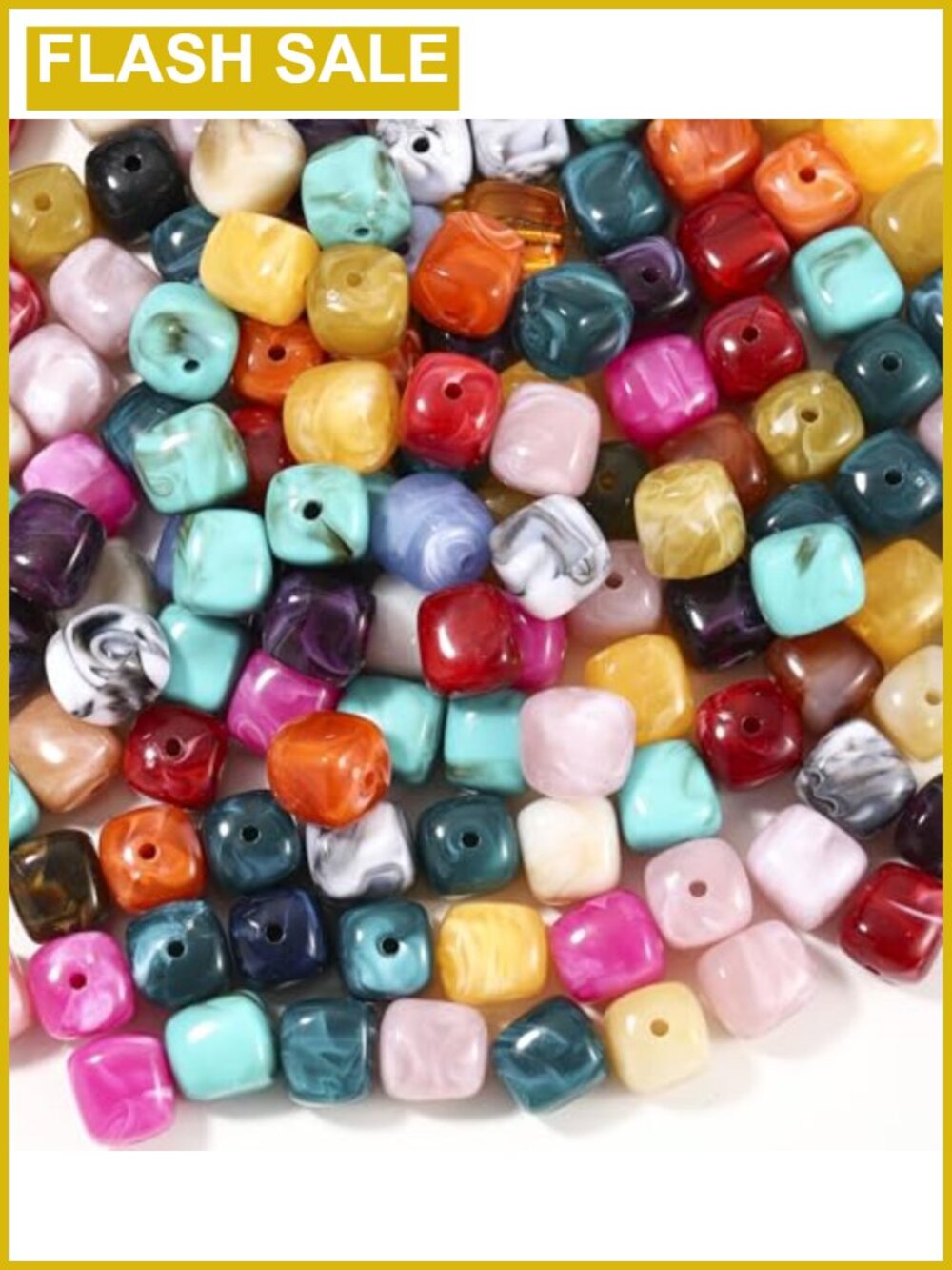 60pc Acrylic Square Beads Jewelry Making Large Hole Chunky